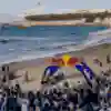 Participants enjoy the beach at a Red Bull event in Biarritz, France.
