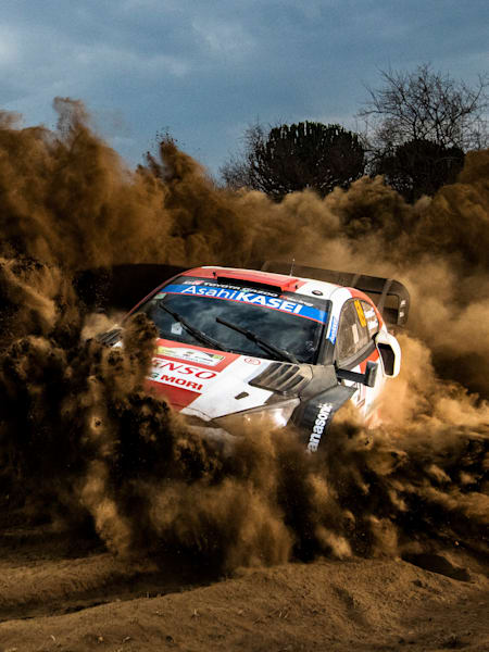Kalle Rovanperä and Jonne Halttunen of team Toyota Gazoo Racing World Rally Team perform during the World Rally Championship Kenya 2022 in Naivasha, Kenya on June 24, 2022.