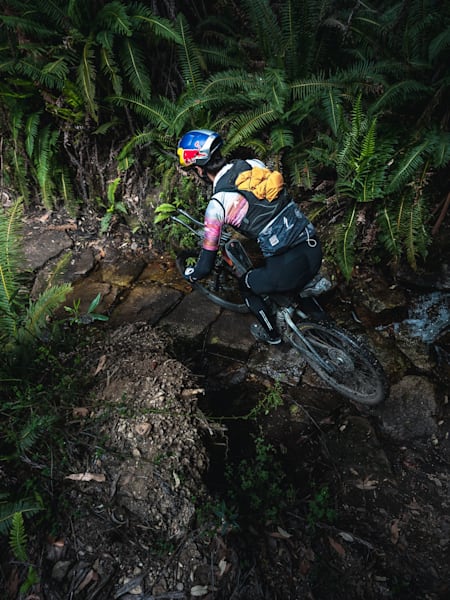 Payson McElveen downhill the film Crossing Tasmania