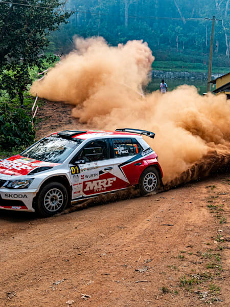 Rally driver Gaurav Gill competes in the Asia-Pacific Rally Championship at Chikmagalur.