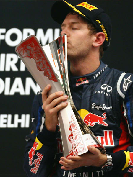 Sebastian Vettel at the 2012 Indian Grand Prix with Red Bull Racing