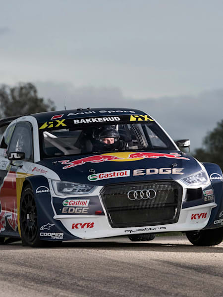 Andreas Bakkerud testing out the new Audi S1 EKS RX quattro ahead of the start of the 2018 FIA World RX season.