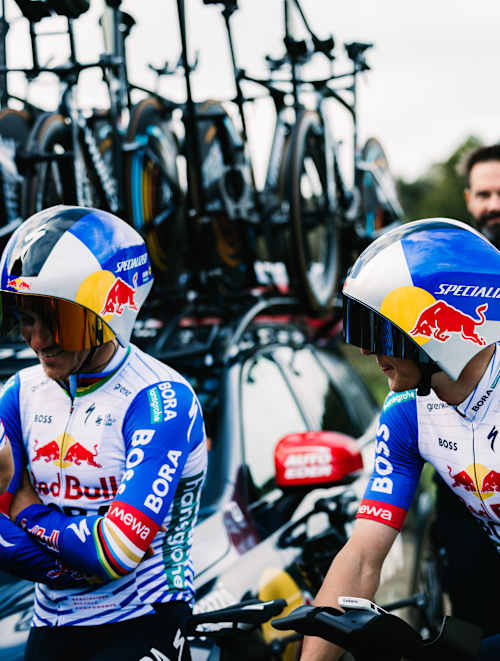 Remco Evenepoel and Florian Lipowitz at TTT training in Mallorca