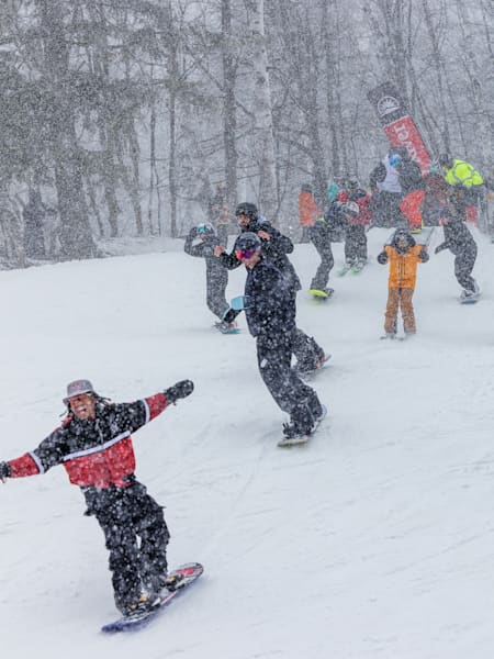 Zeb Powell at Sunday River during Red Bull Slide-In Tour in Newry, Maine