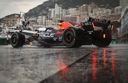 Max Verstappen of the Netherlands driving the (1) Oracle Red Bull Racing RB19 on track during the F1 Grand Prix of Monaco at Circuit de Monaco on May 28, 2023 in Monte-Carlo, Monaco. 