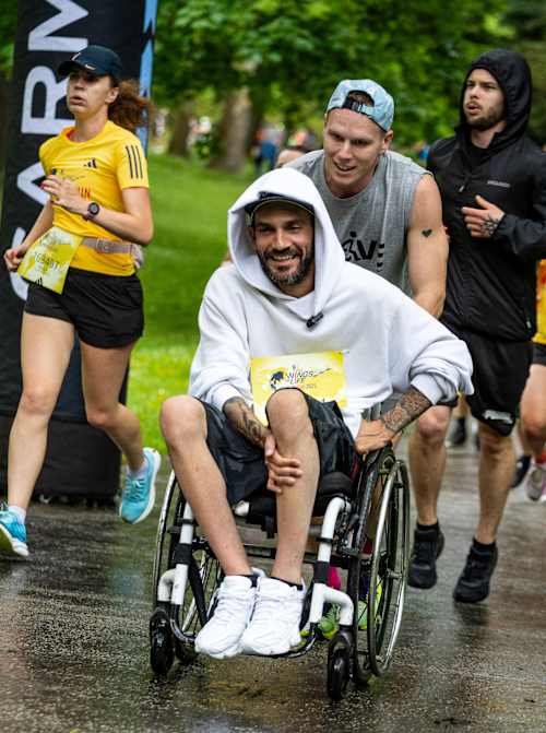 Bekim počas Wings for Life World Run 2025 na Slovensku, 4. máj 2025.