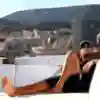 Ricciardo reclines in the Red Bull Energy Station