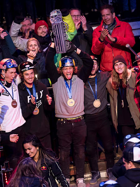 The winning team receive their prize at Red Bull Uncontained in Nijmegen, the Netherlands on November 30, 2019.