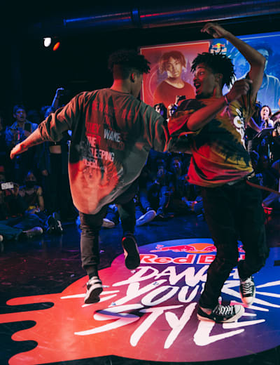 Kid Nimbus dancing versus The Crown during the final battle during the Dance Your Style regional qualifier in Chicago on April 24, 2022. 