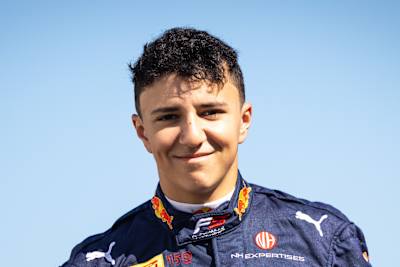 Portrait of driver Isack Hadjar at the ninth round of the 2022 FIA Formula 3 Championship in Monza, Italy.