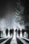 The team walking at night.