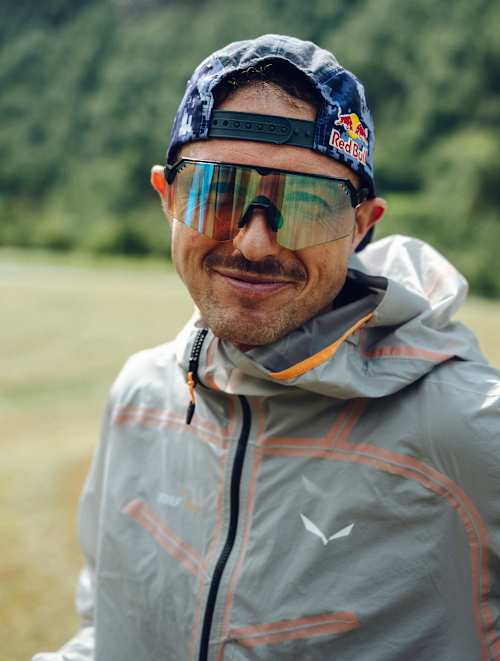 Aaron Durogati after completing the Red Bull 24-Hour Hike-and-Fly World Record in Oye, Norway.