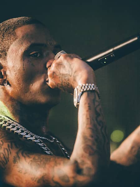 A photo of Soulja Boy performing live at Red Bull Sound Select, in Chicago, in 2016.