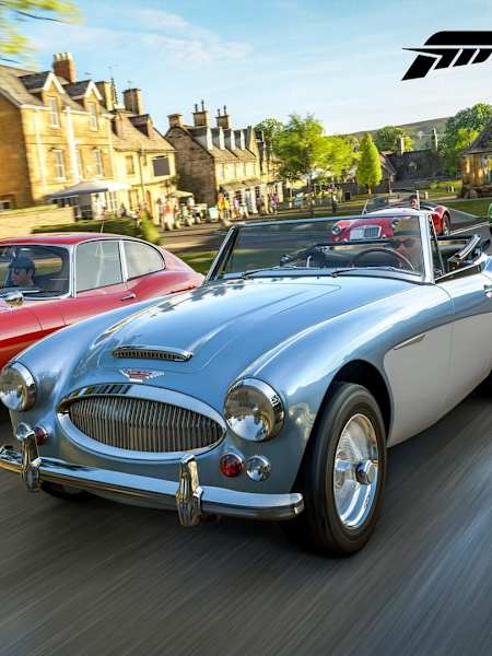 A screenshot of the 1964 Jaguar Lightweight E-Type in Forza Horizon 4.