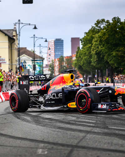 Patrick Friesacher performs during Red Bull Racing Showrun 2025 in Klaipeda, Lithuania on July 26, 2025.