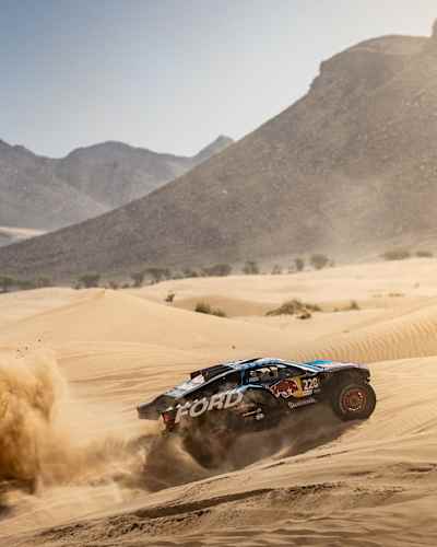 Mattias Ekström and Emil Bergkvist are seen at third stage of the Rally du Maroc 2024 in Mengoub, Morocco on October 9, 2024