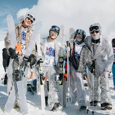 Tjäder and his crew bringing the disco to the mountain