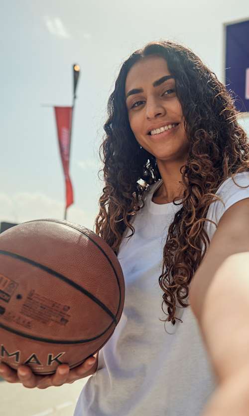 Nadine Selaawi, during the 2026 Red Bull basketball challenge in Cairo, Egypt. 