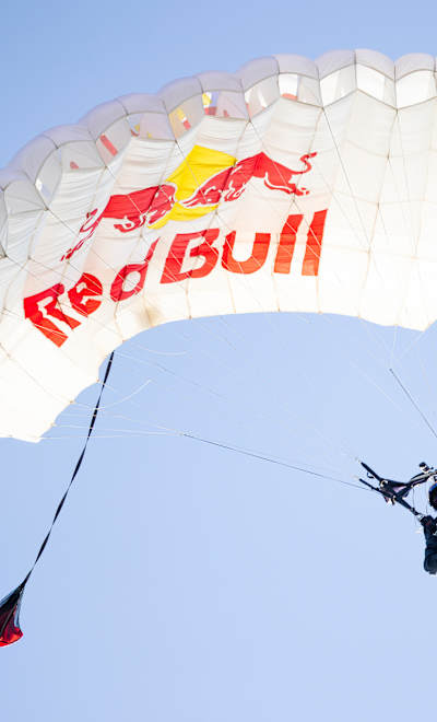 Sean MacCormac skysurfs into a grind on the Bay Bridge in San Francisco, California, USA, on August 23, 2025. 