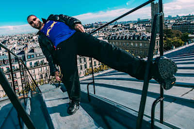 Diablo poses for a portrait on the rooftop of the Theatre du Chatelet during Red Bull Dance Tour in Paris, France on October 3, 2020.