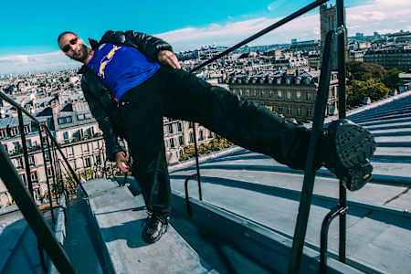 Diablo poses for a portrait on the rooftop of the Theatre du Chatelet during Red Bull Dance Tour in Paris, France on October 3, 2020.