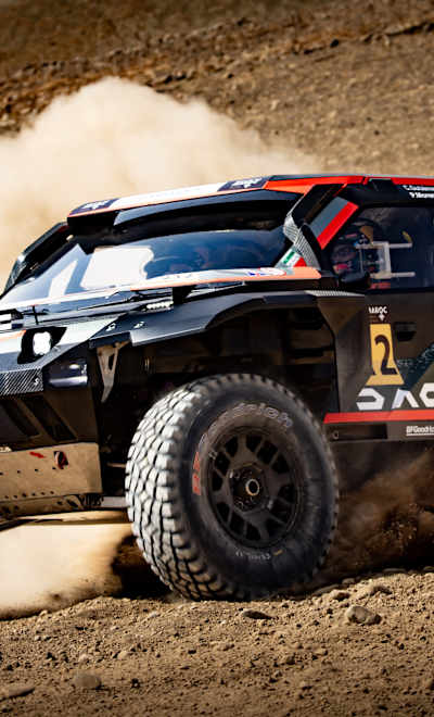 Cristina Gutierrez and Pablo Moreno are seen during the prologue before the Rallye du Maroc in Fez, Morocco, on October 12, 2025. 