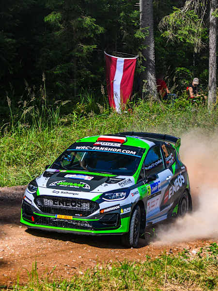Tymek Abramowski took a slender lead in WRC3 on Friday