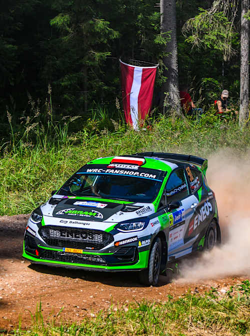 Tymek Abramowski took a slender lead in WRC3 on Friday