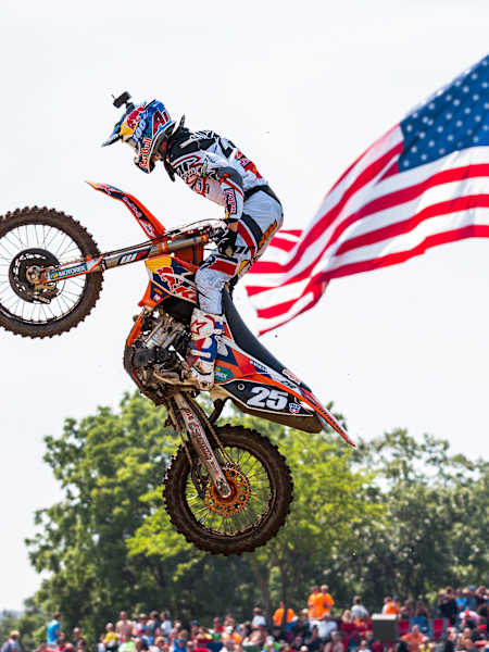Marvin Musquin competes in the AMA Pro Motocross Championships at Red Bud Track and Trail in Buchanan, Michigan, USA on 5 July 2014.