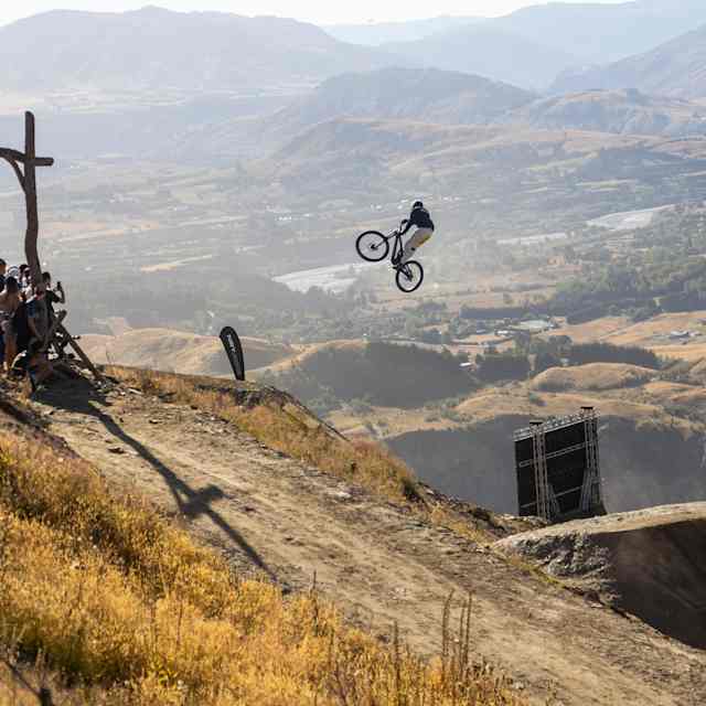 Carson Storch performs during the Natural Selection Tour Bike in Queenstown, New Zealand on February 13, 2025