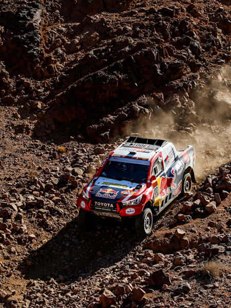Nasser Al-Attiyah competing on day two of the 2020 Dakar Rally.