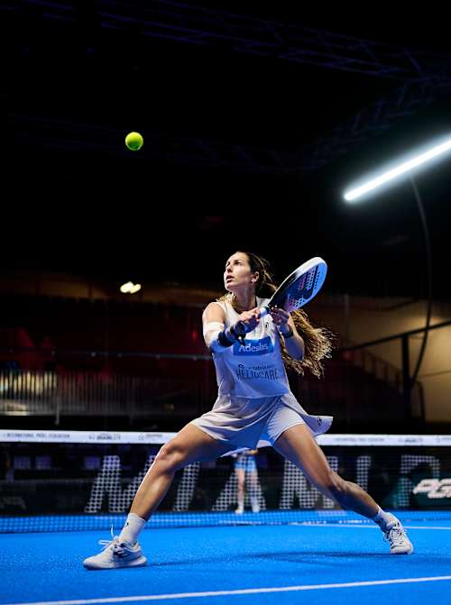 Gemma Triay Pons in action at the Miami Premier Padel P1 quarter finals, United States, March 27, 2026
