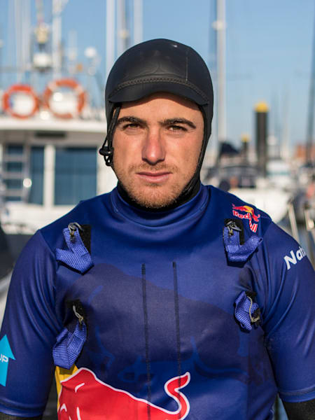 Spanish surfer Natxo González during the Epsilon swell in the Basque Country on October 29, 2020.