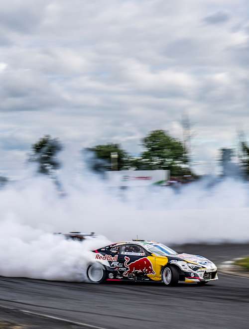 Conor Shanahan en action lors de la 4e manche du Drift Masters 2025 à Kildare, en Irlande.