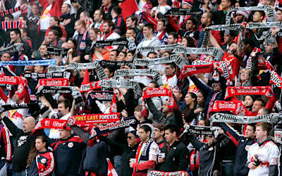 New York Red Bulls fan section  at Red Bull Arena in Harrison, New Jersey