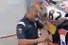 Loran Faber´s dad working on the KTM in the pit lane of Assen - 2017