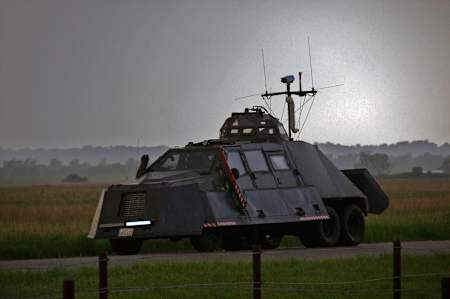 Roman P. Nagle's TIV on the road during a storm.