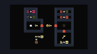 Screenshot of a puzzle with keys in Baba Is You