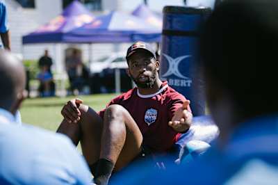Siya Kolisi is seen at Red Bull Roots in Durban, South Africa, April 20, 2022.