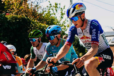 Finn Fisher-Black of Red Bull – BORA – hansgrohe rides through Wallonia, Belgium, during the 90th La Flèche Wallonne on 22 April 2026