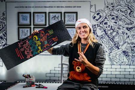 Yndiara Asp is seen during Red Bull Doodle Art National Final in São Paulo, Brazil on April 15, 2023