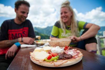 Photo of traditional food in Saalbach, Austria on June 21, 2018.