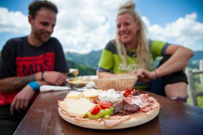 Photo of traditional food in Saalbach, Austria on June 21, 2018.