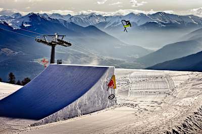 Markus Eder nails a Cork 9 Tail at Kronplatz, Italy on April 1, 2011.