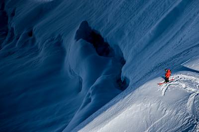 Markus Eder skies during the filming of Days Of Our Youth, in the Tordrillo mountains in Alaska, USA on April 9, 2014.