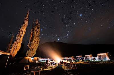 Campsite under the stars during the Race the Planet event.