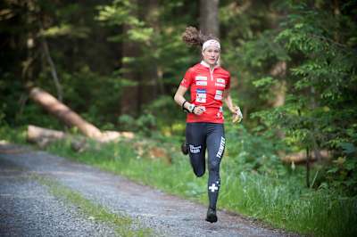 Judith Wyder corre en Thun, Suiza, el 24 de junio de 2015.