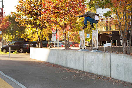 Henrique Goncalves ollies an advertising hoarding to flat in Zurich, Switzerland.