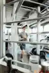 Clement Noël working out in the gym.