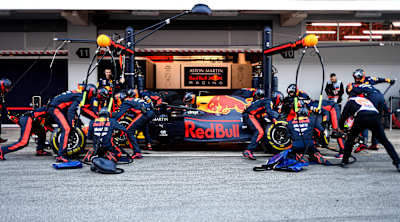 The Team Perform A Pit Stop At Testing